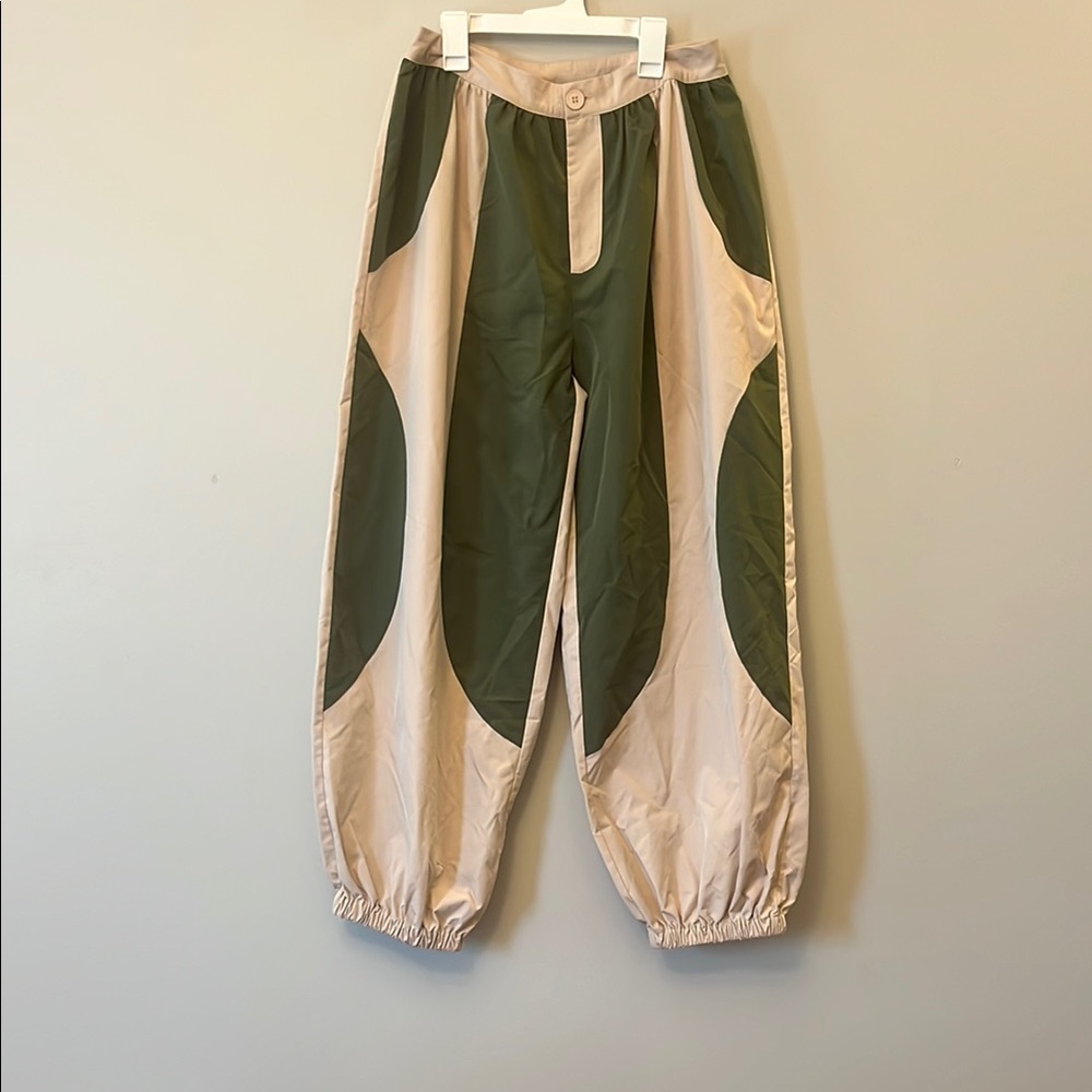 Cider Green and Cream Pants